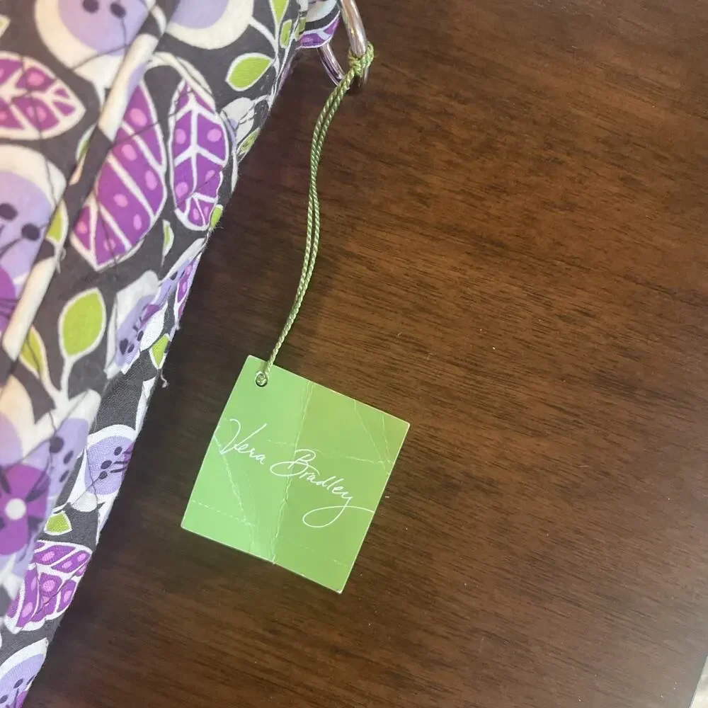 Vera Bradley Quilted Floral Structured Laptop Attache Bag Plum Petal 14x11x4 NWT